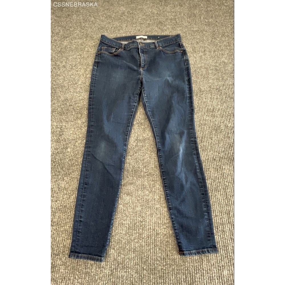 LOFT Blue Skinny Jeans Womens Dark Wash Stretch Denim Size 31 LTWF1620